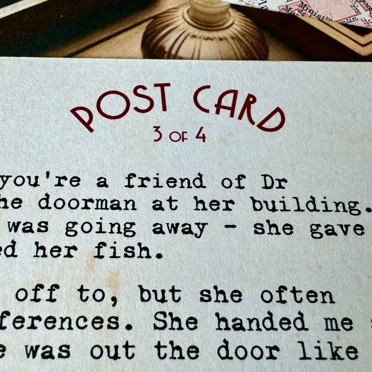 The Vanishing Professor Vanderkopf, a postcard murder mystery