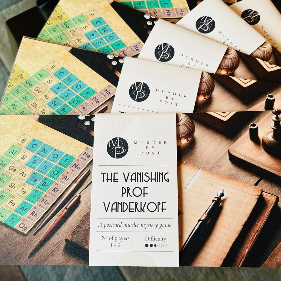 The Vanishing Professor Vanderkopf, a postcard murder mystery