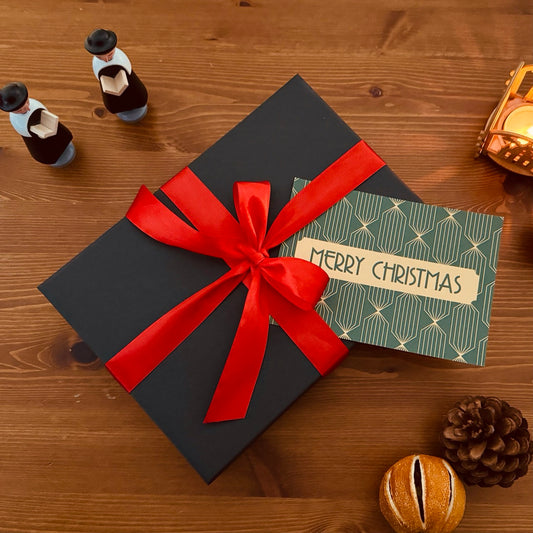 Image of closed Little Christmas Gift Box with 'Merry Christmas' greeting card